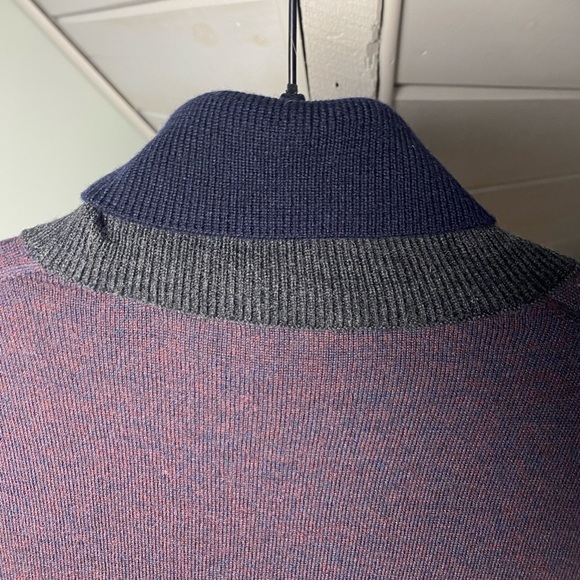 TED BAKER merino wool lightweight gray purple turtleneck sweater size 3 - Picture 4 of 15